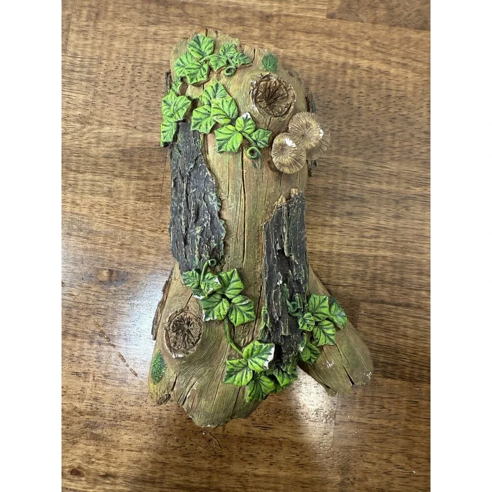 Lot of 3 Faux Log Hide Cave Aquarium Ornaments Polyresin Brown/Green